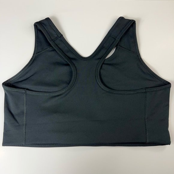 Nike Air Womens Swoosh Sports Bra Black Dri Fit Stretch Racerback Plus 1X New - Picture 2 of 10